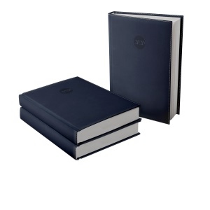 Agenda datata RO A5, 352 pagini, coperta din piele sintetica, Premium DeLuxe Amsterdam albastru inchis, margini argintii, 2020