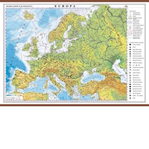 Europa. Harta fizica si politica (1000x700 mm)