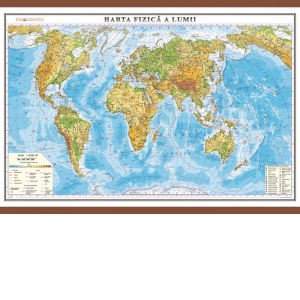 Harta fizica a lumii (700x500 mm)