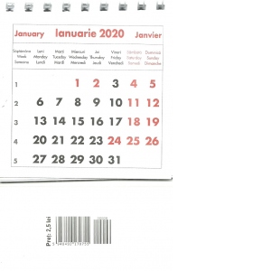 Mini calendar birou 2020