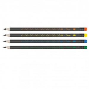 Creion negru cu radiera floricele Daco CG105
