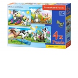 Puzzle Castorland 4 in 1 (8+12+15+20 piese) Mamele si Puii
