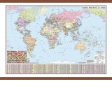 Harta politica a lumii (1400x1000 mm, cu sipci de lemn)