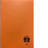 Caiet A4 144 file dictando Atinge Excelenta Daco, coperta plastic portocaliu