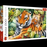 Puzzle Trefl 1500 Tigri Bengalezi in Padurea Tropicala