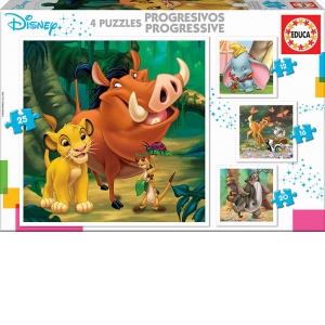 Progressive Puzzless Disney animals Dumbo + Bambi + Lion King + Jungle book