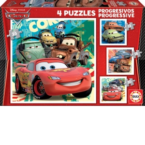 4 Progressive Puzzles Cars 2 12+16+20+25