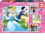 4 Progressive Puzzles Disney Princess 12+16+20+25