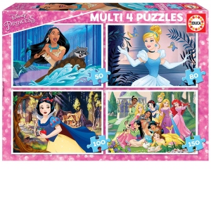 Multi 4 Puzzles Disney Princess 50+80+100+150