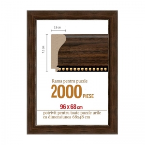 Rama puzzle 2000 p - maron lemn - groasa 7.3xh2.9- 96 x 68 cm