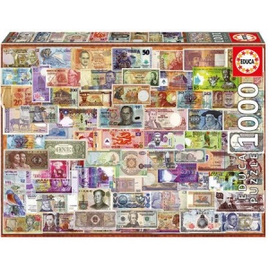 Puzzle World banknotes, 1000 piese, include lipici puzzle (17659)