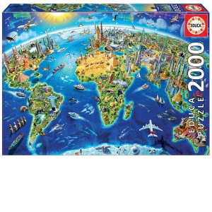 Puzzle 2000 World Landmarks Globe
