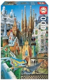 Puzzle 1000 Gaudi collage Miniature