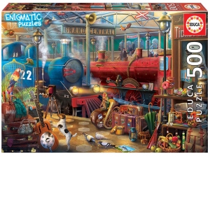 Vezi detalii pentru Puzzle 500 Train station, Enigmatic Puzzle