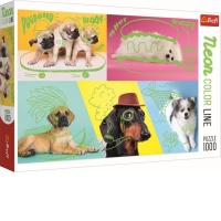 Puzzle Trefl 1000 Catelusi in Culori Neon