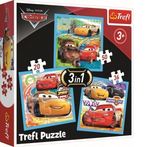 Puzzle Trefl 3in1 Cars Pregatiri Pentru Cursa