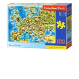 Puzzle 100 piese Harta Europei