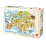 Puzzle 1000 piese - Cartoon Map - Europe