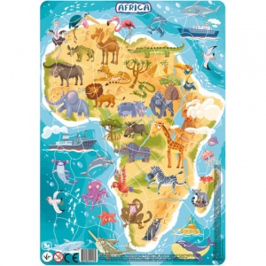 Puzzle cu rama - Africa (53 piese)