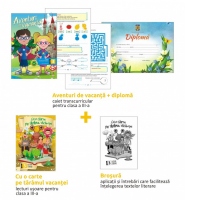 Pachet de vacanta pentru clasa a III-a: 1. Aventuri de vacanta, 2. Cu o carte pe taramul vacantei, 3. Brosura, 4. Diploma