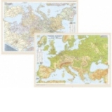 Europa. Harta fizica si administrativa (hartie laminata) (dimensiuni :70 x 50 cm)