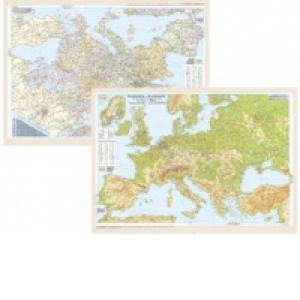 Europa. Harta fizica si administrativa (hartie laminata) (dimensiuni :70 x 50 cm)