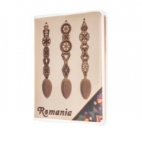 Agenda nedatata, 7 X 10.3 cm, motive traditionale, pagini veline, lipit