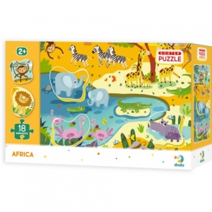 Puzzle - Animale din Africa (18 piese)