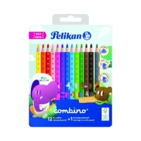 Creioane colorate combino, set 12 + creion grafit invata-sa-scrii