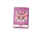 Caiet A4 cu spirala, 80 file, dictando, motiv Wild Animals Lynx