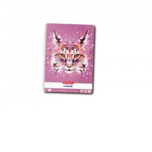 Caiet A4 cu spirala, 80 file, dictando, motiv Wild Animals Lynx