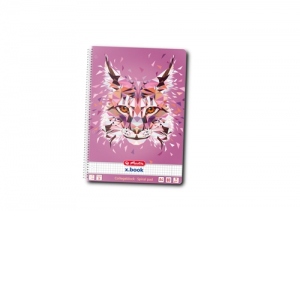 Caiet A4 cu spirala, 80 file, patratele, motiv Wild Animals Lynx