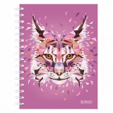 Caiet A5 cu spirala, 100 file, patratele, motiv Wild Animals Lynx