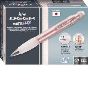 Creion mecanic Deep, 0.7 mm, corp roz metalizat