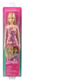 Papusa Barbie Blonda cu Rochita Inflorata