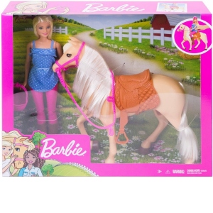 Barbie Set Papusa cu Cal