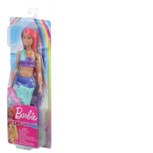 Barbie Papusa Sirena cu Parul in Doua Culori