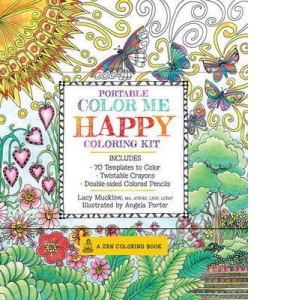 Portable Color Me Happy Coloring Kit : Includes Book, Colored Pencils and Twistable Crayons
