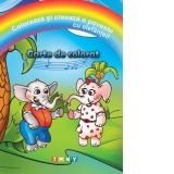 Coloreaza si creeaza o poveste cu elefanteil! Carte de colorat
