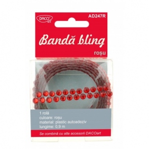 Accesorii craft - AD247R Banda bling rosu