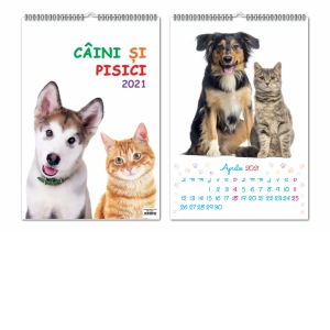 Calendar de perete 2021 Caini si Pisici