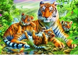 Puzzle - Tiger And Cubs, 1500 piese (70137)