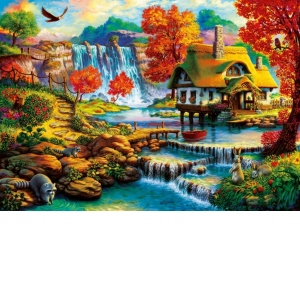 Puzzle - Country House by the Water Fall, 1000 piese (70339-P)