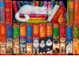 Puzzle - Cat Bookshelf, 1000 piese (70344-P)