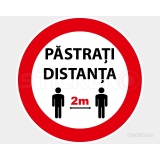 Stickere de protectie covid-19 :  Pastrati distanta - set 6 stickere de podea