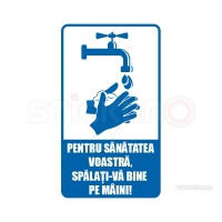 Sticker protectie covid-19 : Spalati-va bine pe maini
