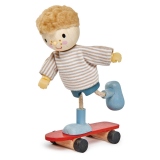 Figurina Edward si Skateboard-ul, din lemn premium, cu membre ajustabile
