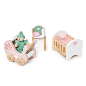 Set mobilier camera pentru bebelusi , din lemn premium Dovetail, cu figurina