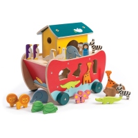 Arca lui Noe, Sortarea animalelor, din lemn premium, Noah s Shape Sorter Ark, 23 de piese
