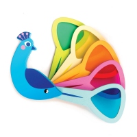 Paunul colorat, din lemn premium, Peacock Colours